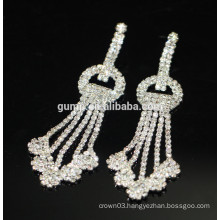 2015 Promotion Bridal Elegant Silver Drop Crystal Stud Earrings